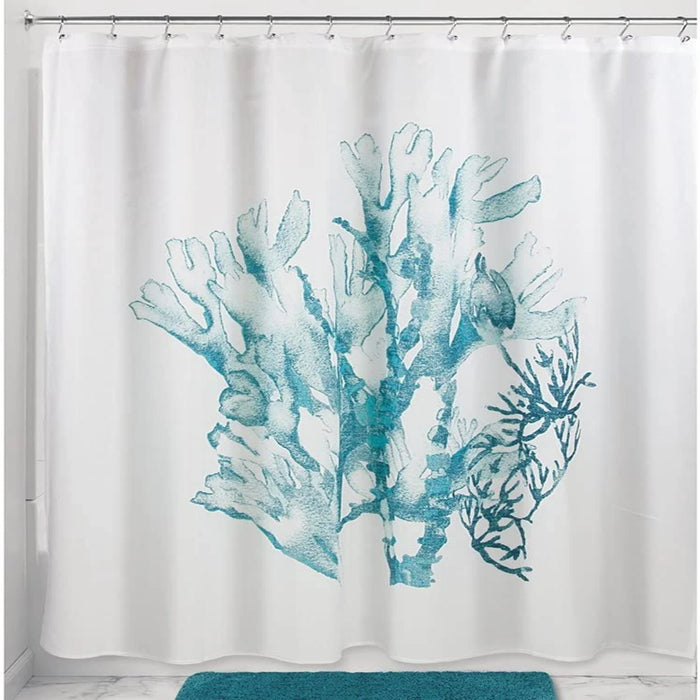 Coral Shower Curtain - Deep Teal
