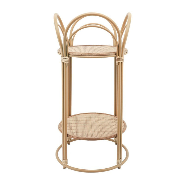 Wicker & Bamboo 2-Layer Planter Stand