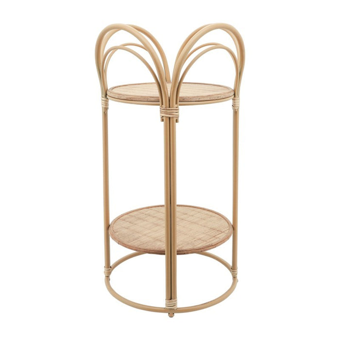 Wicker & Bamboo 2-Layer Planter Stand