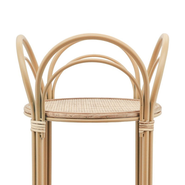Wicker & Bamboo 2-Layer Planter Stand