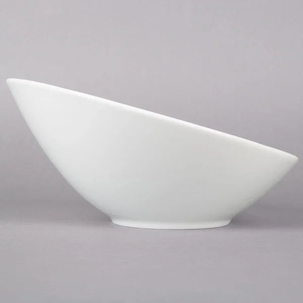 Acopa Bright White Slanted Porcelain Bowl  - Set Of 4