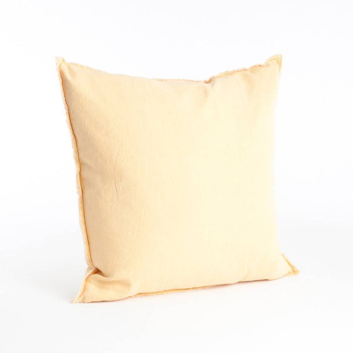 Fringed Design Linen Pillow - Down Filled