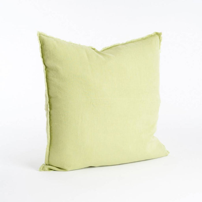 Fringed Design Linen Pillow - Down Filled