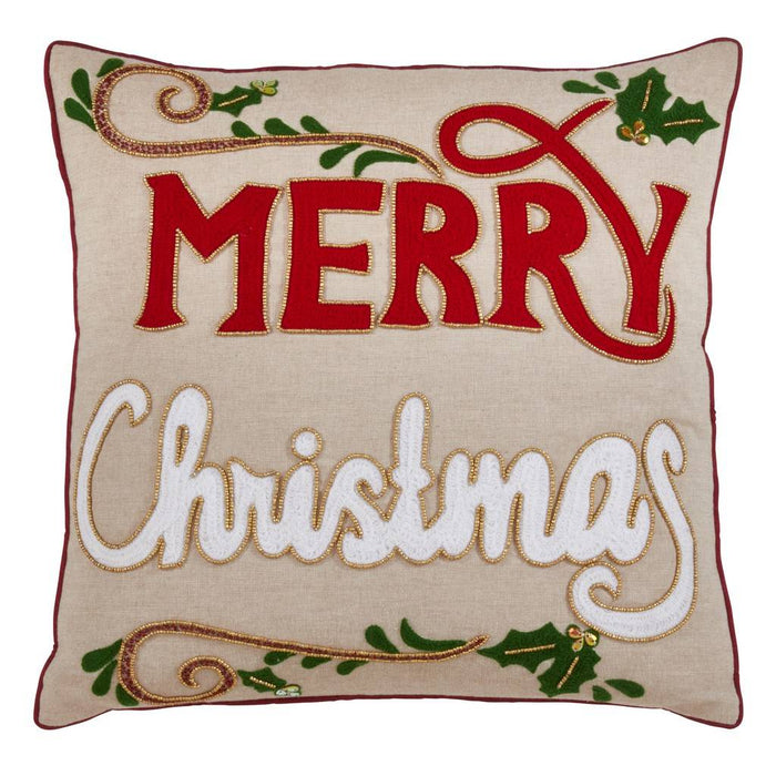 Merry Christmas Pillow - Down Filled