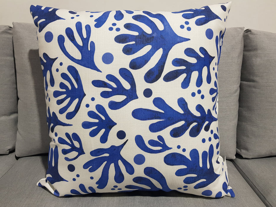 Blue Coral Outdoor Pillow