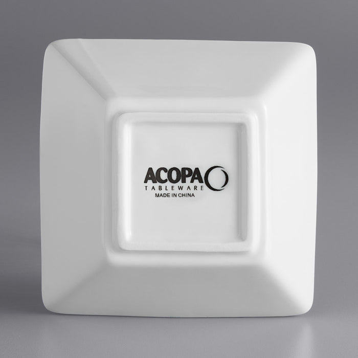 Square Bright White Porcelain Bowl