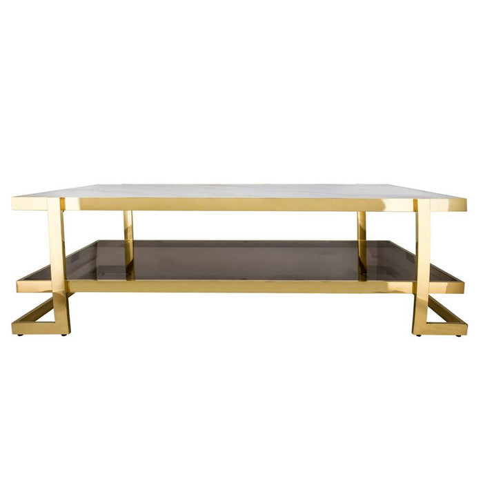 Metal / Marble Glass Coffee Table