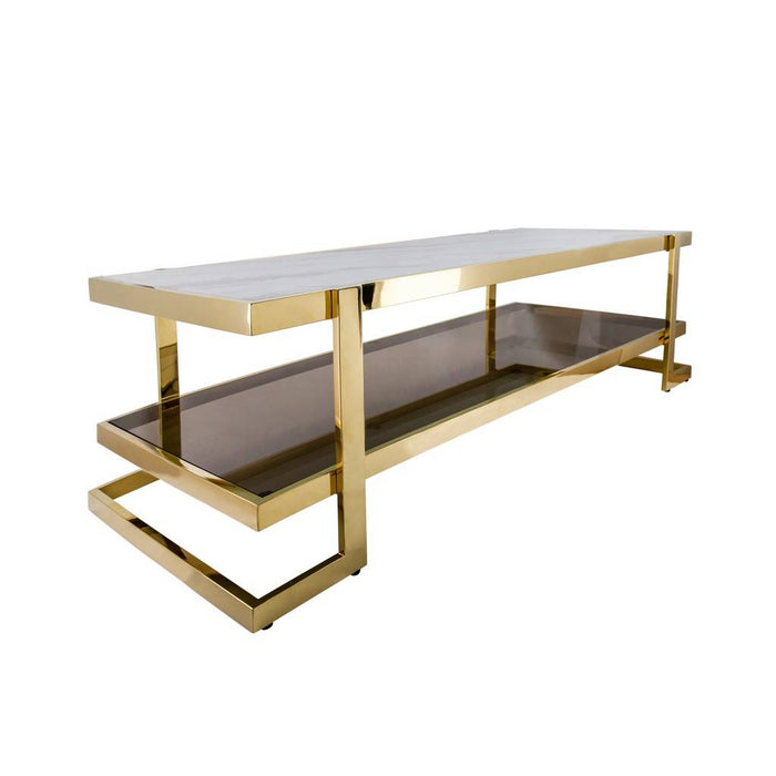 Metal / Marble Glass Coffee Table