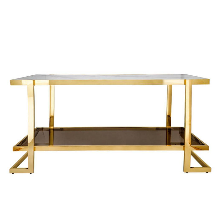 Metal / Marble Glass Console