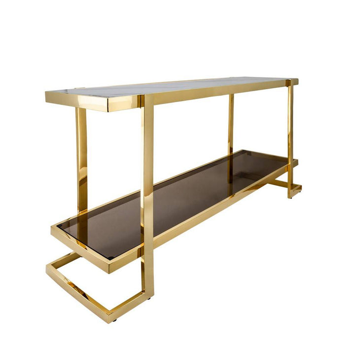 Metal / Marble Glass Console