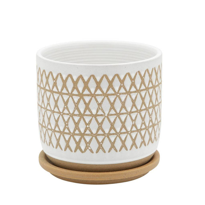 Criss / Cross Planter With Saucer