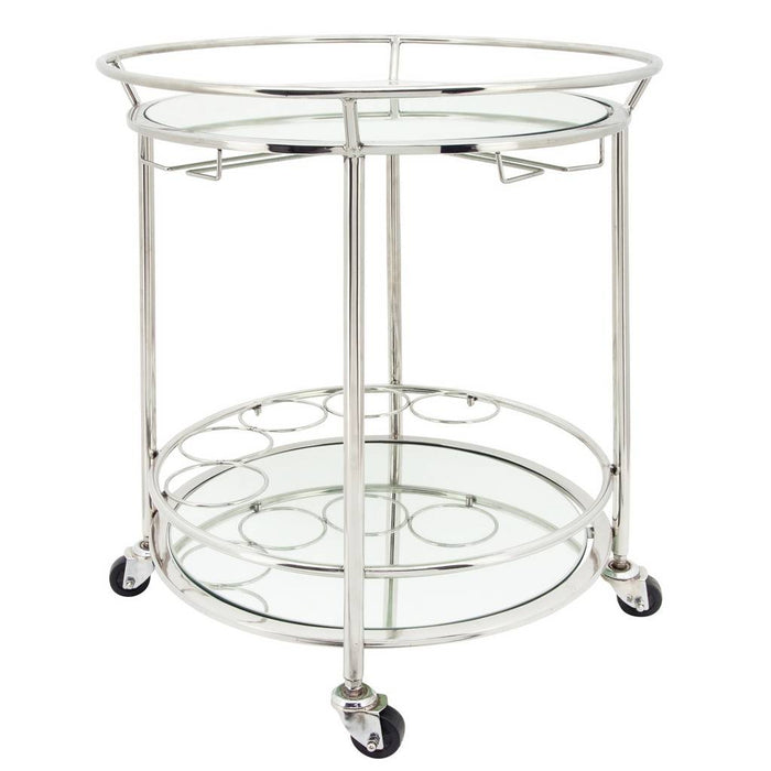 2-Tier Round Rolling Barcart