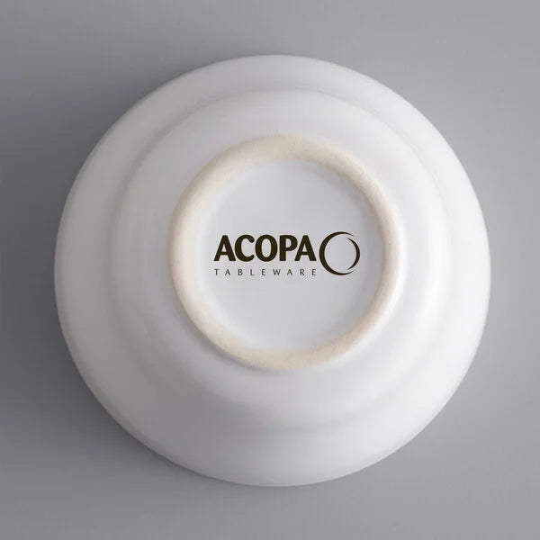 Acopa Bright White Rolled Edge Stoneware Bouillon Cup
