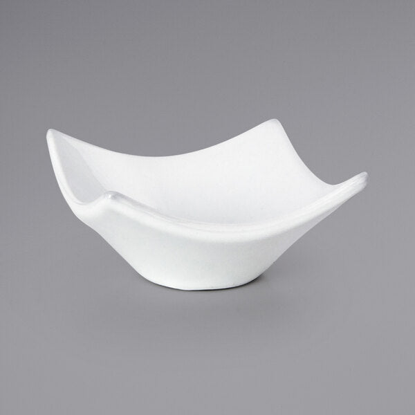 Front of the House Origami Bright White Square Porcelain Ramekin