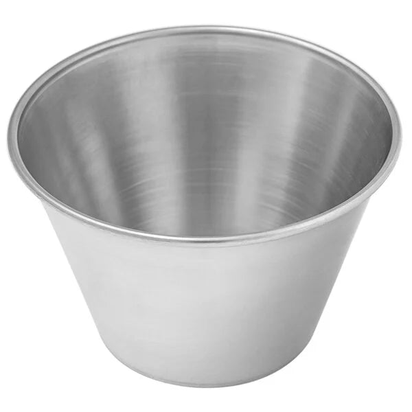 Choice Smooth Stainless Steel Round Sauce Cup