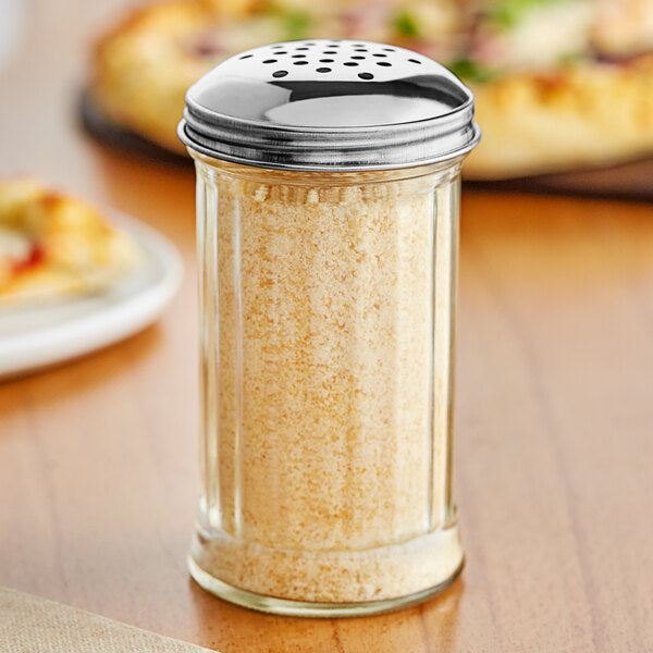 Tablecraft Fluted Glass Shaker With Stainless Steel Perforated Top