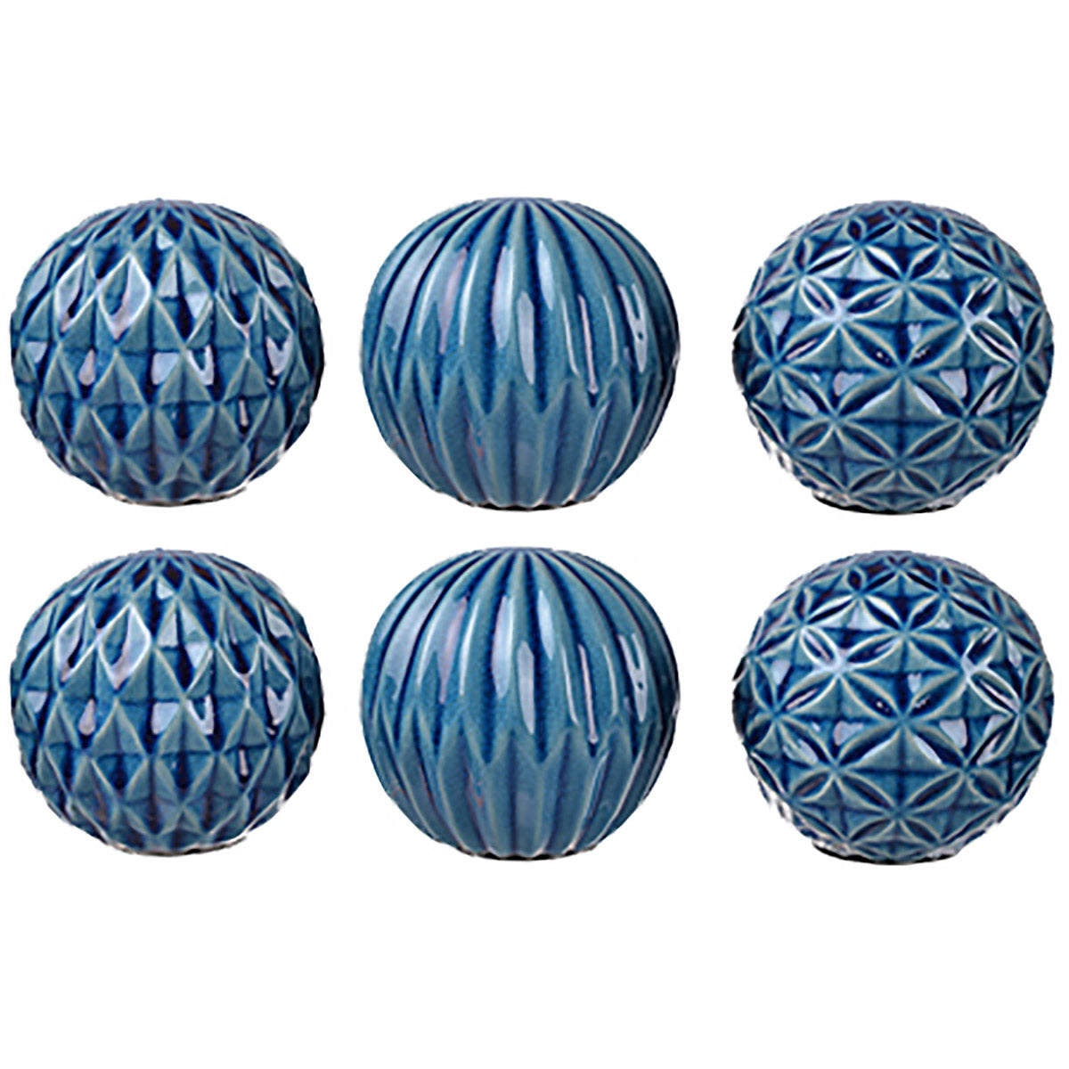 Marbleised Blue Patterned Decorative Balls — BDC Living