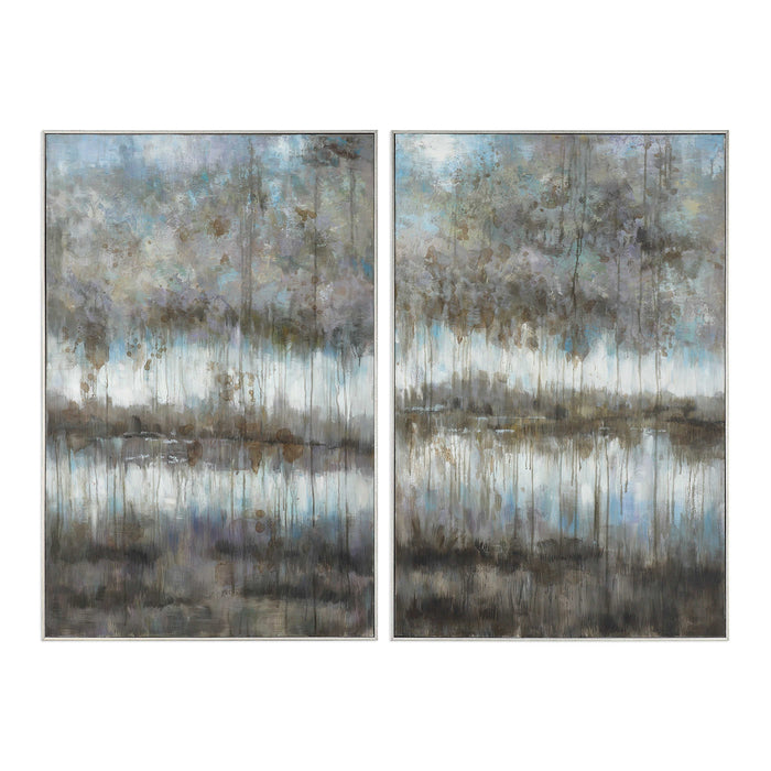 Grey Reflections Hand Painted Canvas