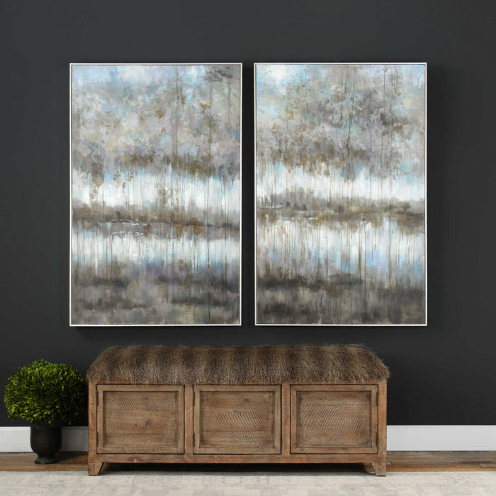Grey Reflections Hand Painted Canvas