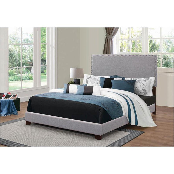 Upholstered King Bed - Grey