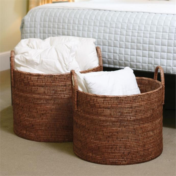 Rattan Hampers With Handles