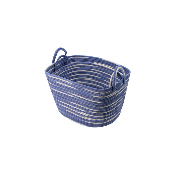 Blue Oval Woven Basket