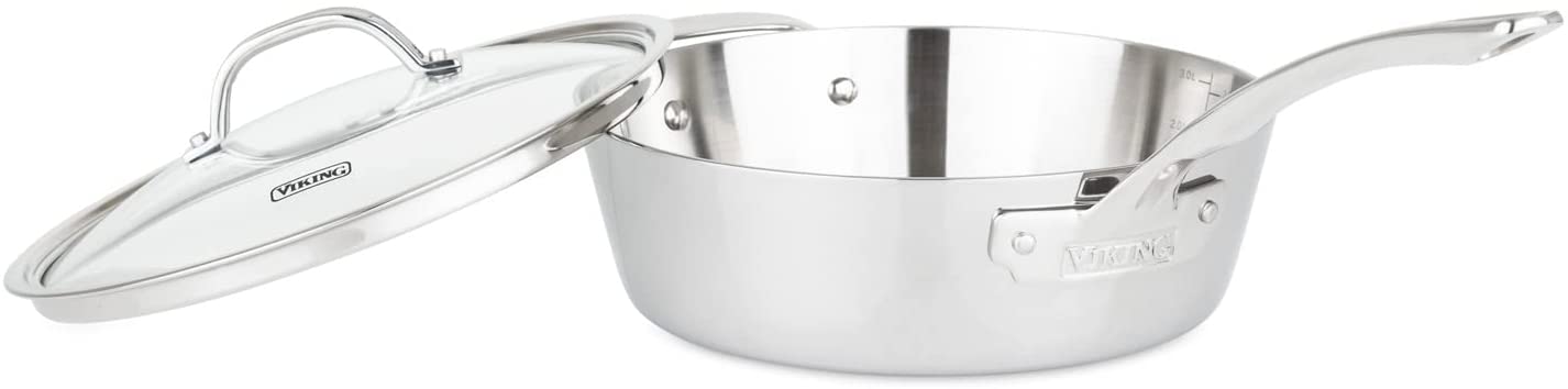 3-Ply Stainless Steel Sauté Pan With Lid