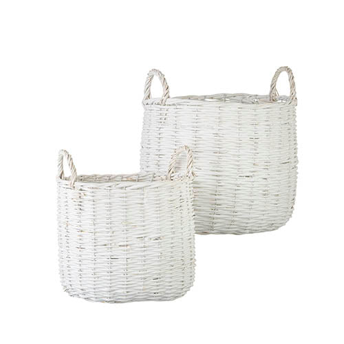 White-Handled Wicker Basket