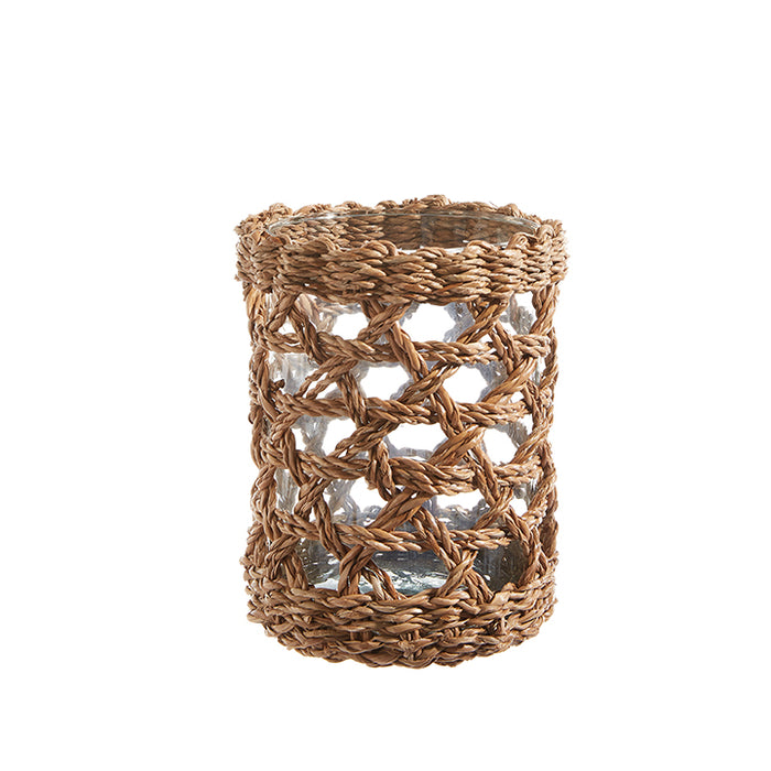 Seagrass Hurricane With Glass Insert