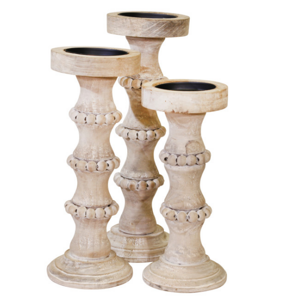 Wood Antique Candleholder