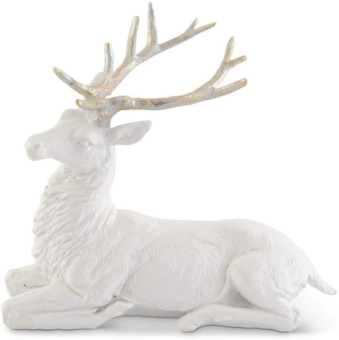 White Glittered Resin Deer