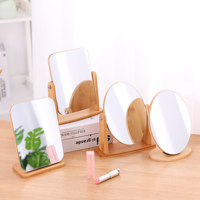 Mirror With Natural Bamboo Stand