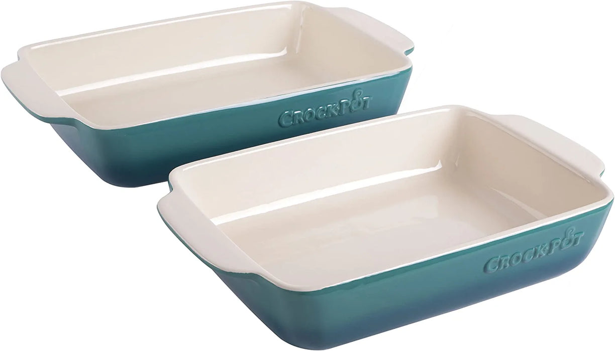 Crock Pot Artisan 2-Piece Teal Bakeware Set