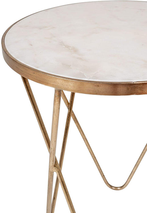 Klip Round Marble Top End Table