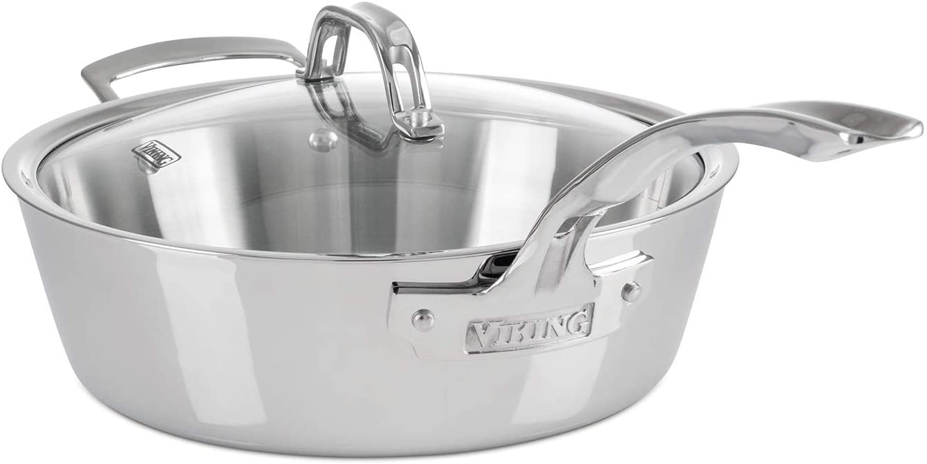 3-Ply Stainless Steel Sauté Pan With Lid