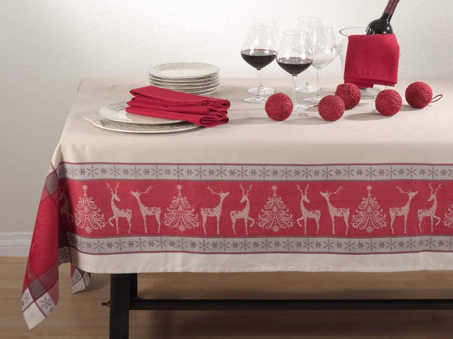 Red Jacquard Tablecloth