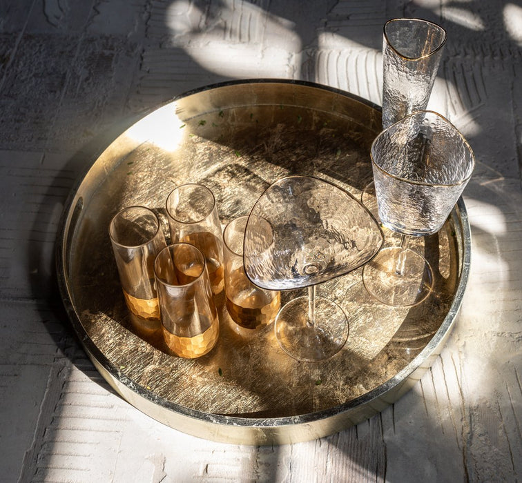 Round Antique Gold / Silver Tray