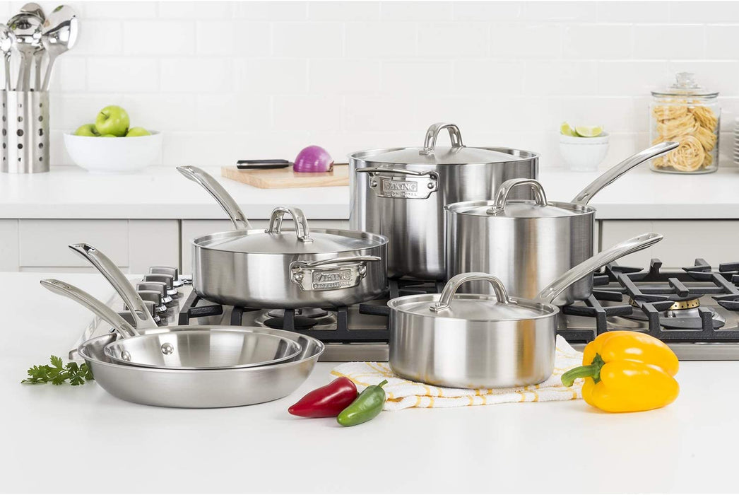 10-Piece 5-Ply Stainless Steel Cookware Set