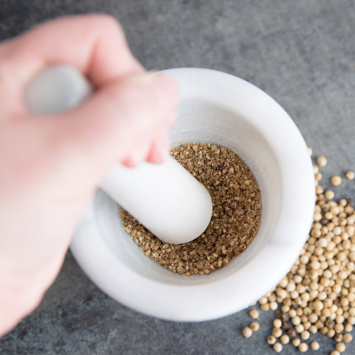 White Marble Mortar And Pestle Set