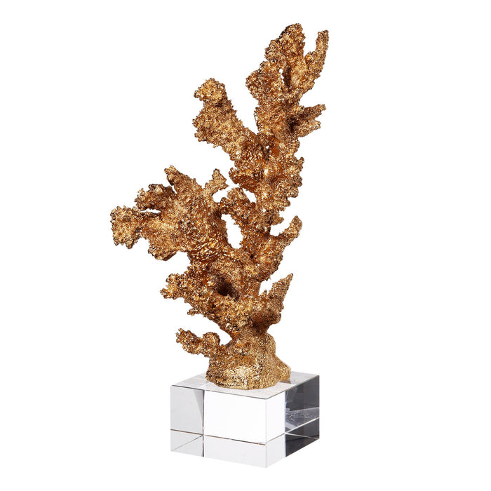 Golden Resin Coral Sculpture