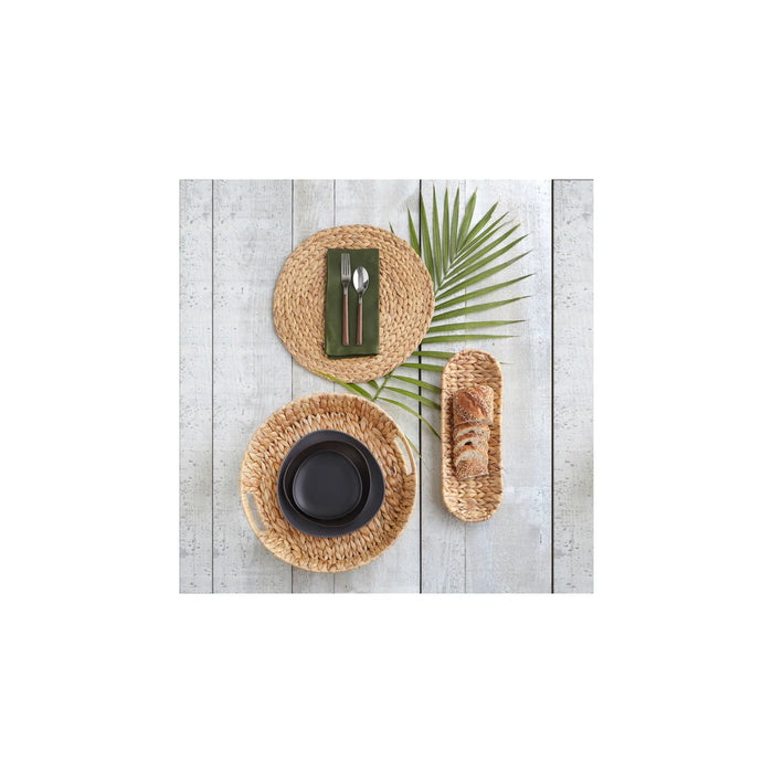 Palma Woven Tray With Handle - Set Of 2