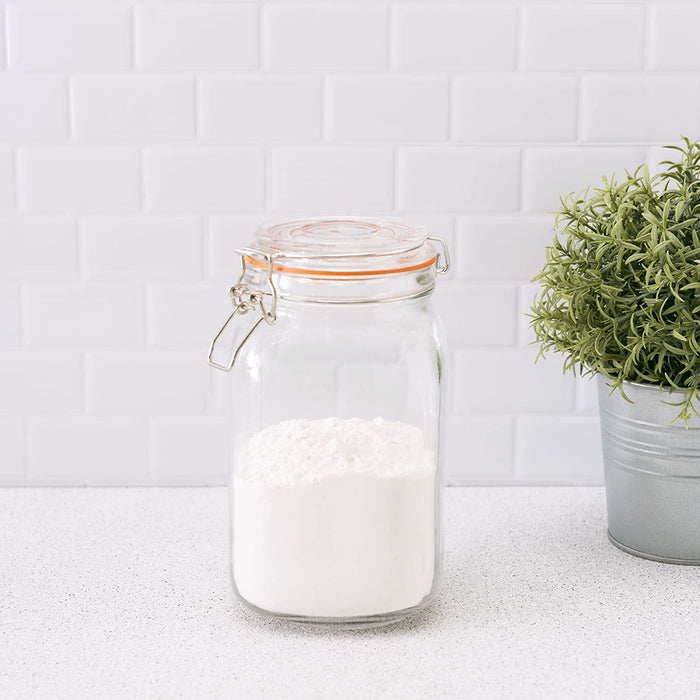 Glass Pickling Jar With Wire Bar
