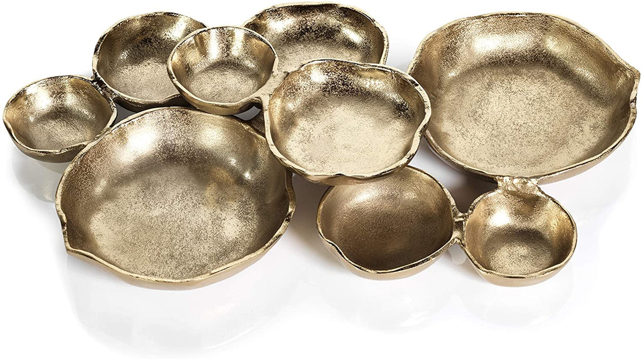 Cluster Of 9 Serving Bowls - Gold