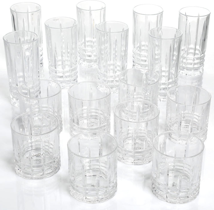 Gibson Home Jewelite Tumbler And Double Old Fashioned Glassware Set
