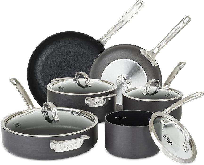 10-Piece Hard Anodized Nonstick Cookware Set