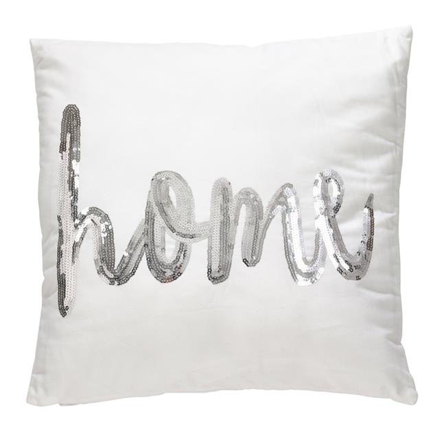 Home Silver Sequin Pillow