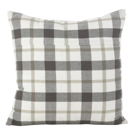 Plaid Grey Pillow - Square