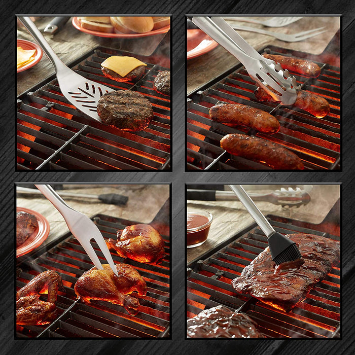 4-Piece Stainless Steel BBQ Tools Set