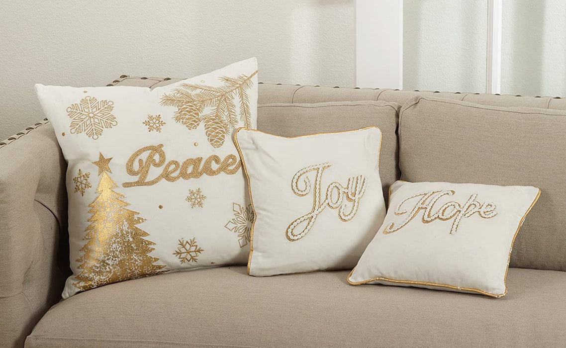 Hope Embroidered White Pillow