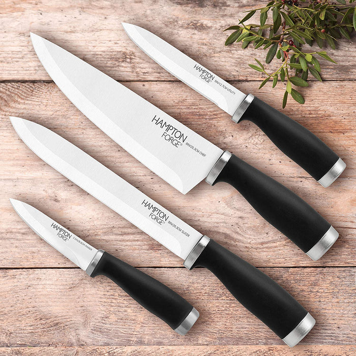 Epicure 4-Piece Soft-Grip Cutlery Set - Black